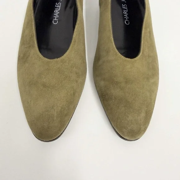 Vintage Charles Jourdan Suede Shoes Olive Green Needs TLC 7 1/2 M - Picture 4 of 10